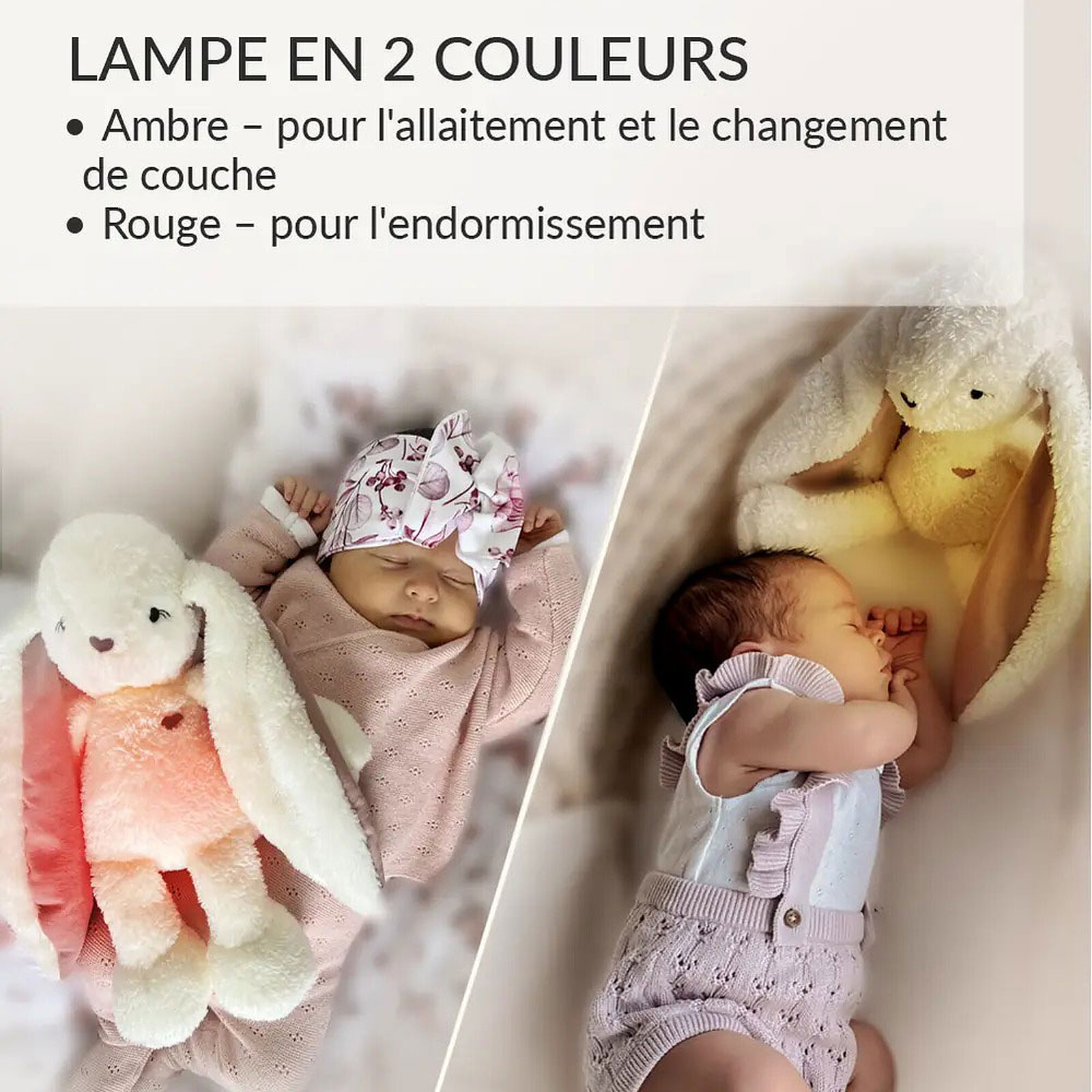 Achat Peluche Veilleuse Bouillotte Sèche Lapin - Ecru