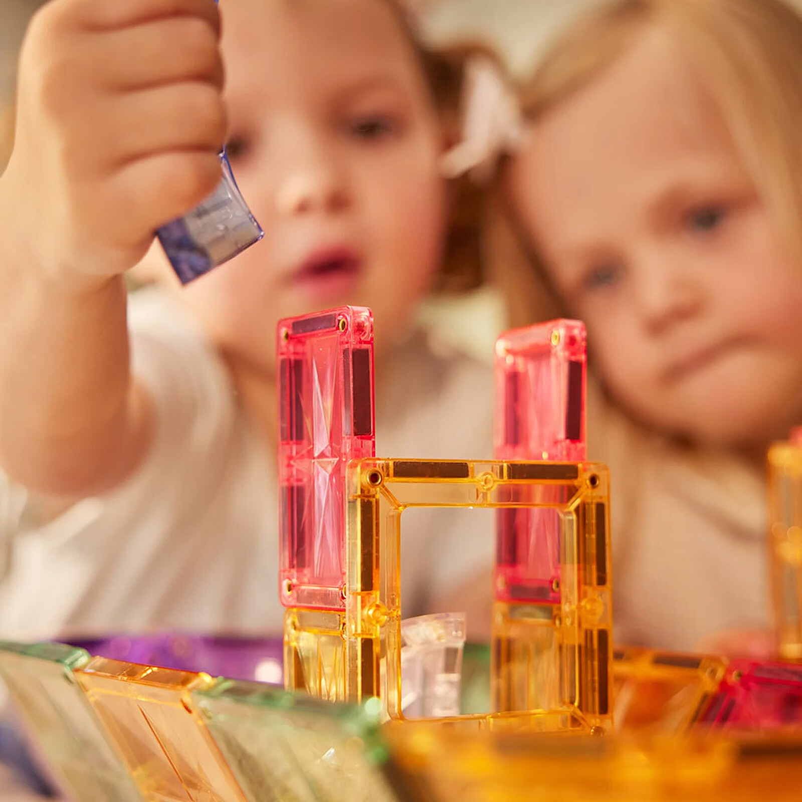 Petit Kit de 34 Tuiles Aimantées Dôme Pastel pas cher