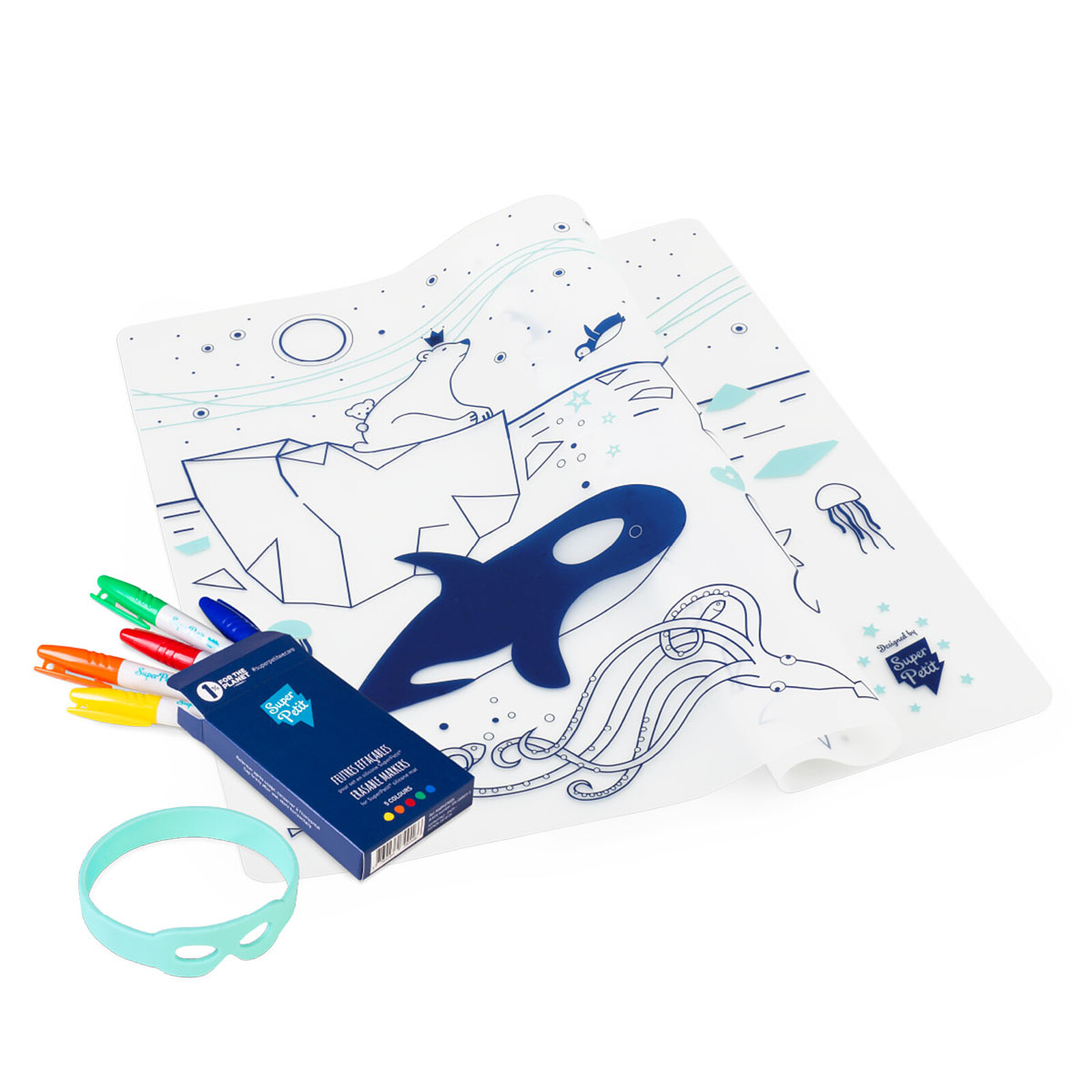 Set de Table à Colorier et ses 5 feutres - Sur la Banquise Super Petit