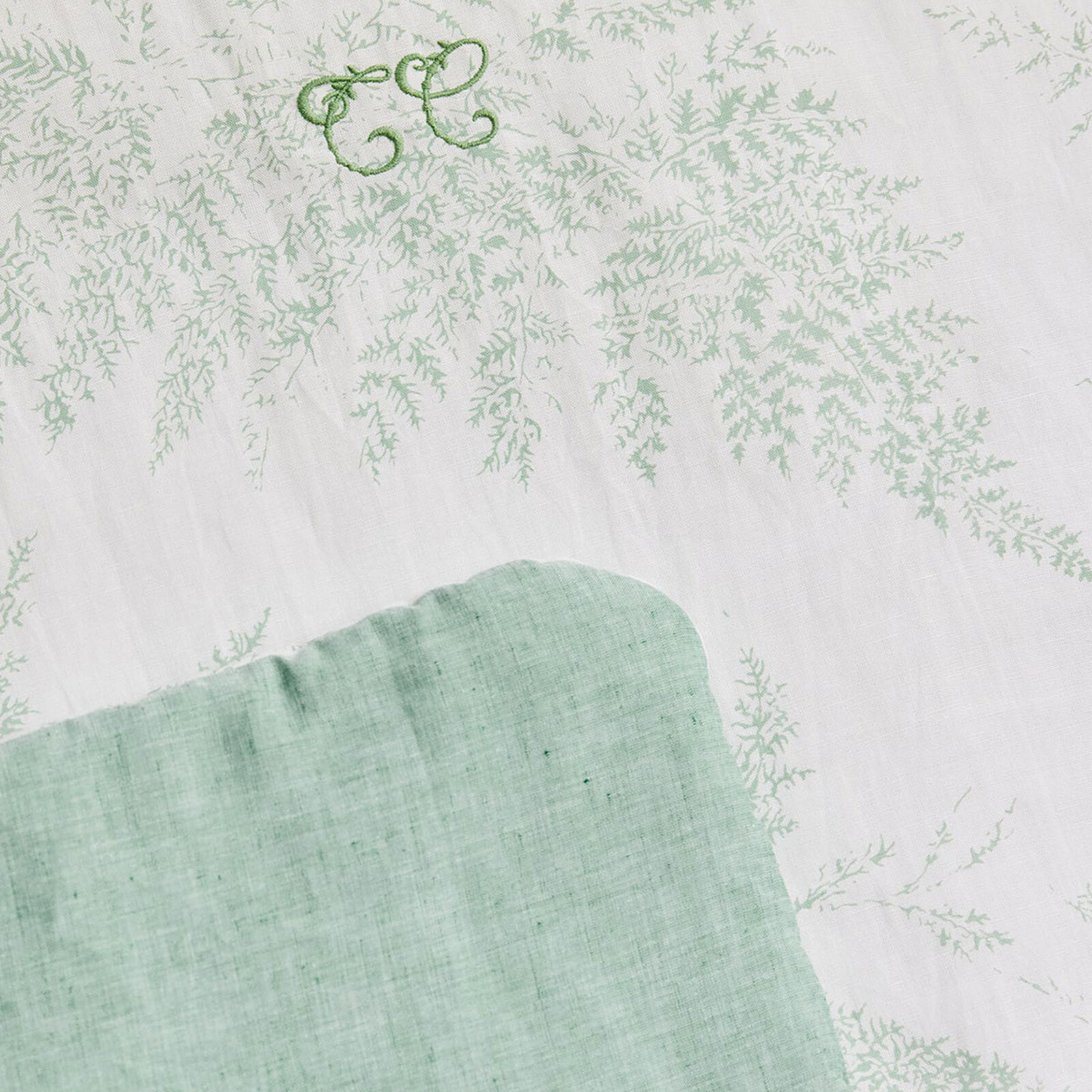 Plaid Réversible - Feuillage Vert pas cher