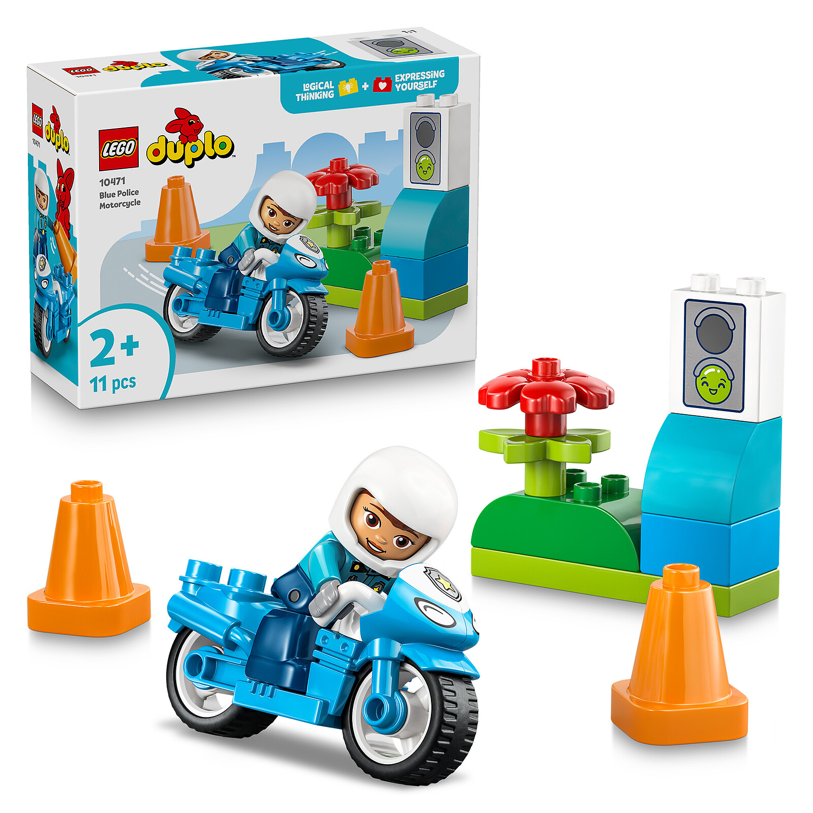 La Moto de Police Bleue DUPLO