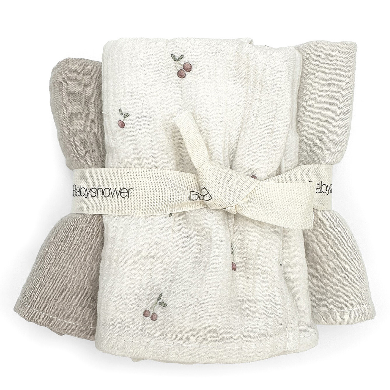 Lot de 3 Mini Langes - Cherries Babyshower