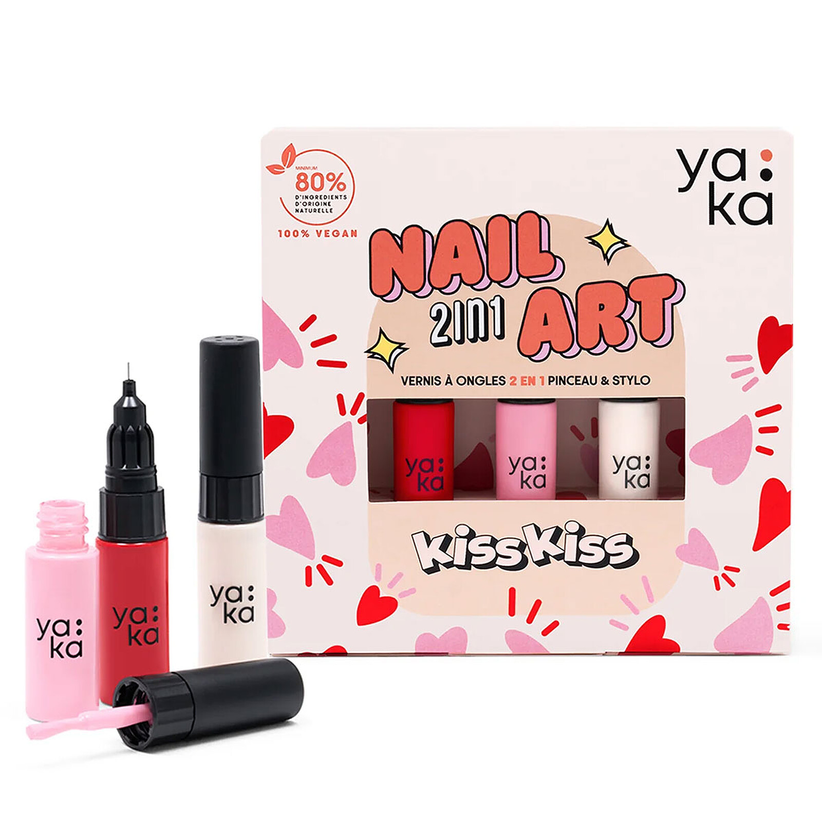 Kit Vernis à Ongles 2-en-1 Nail Art - Kiss Kiss YAKA