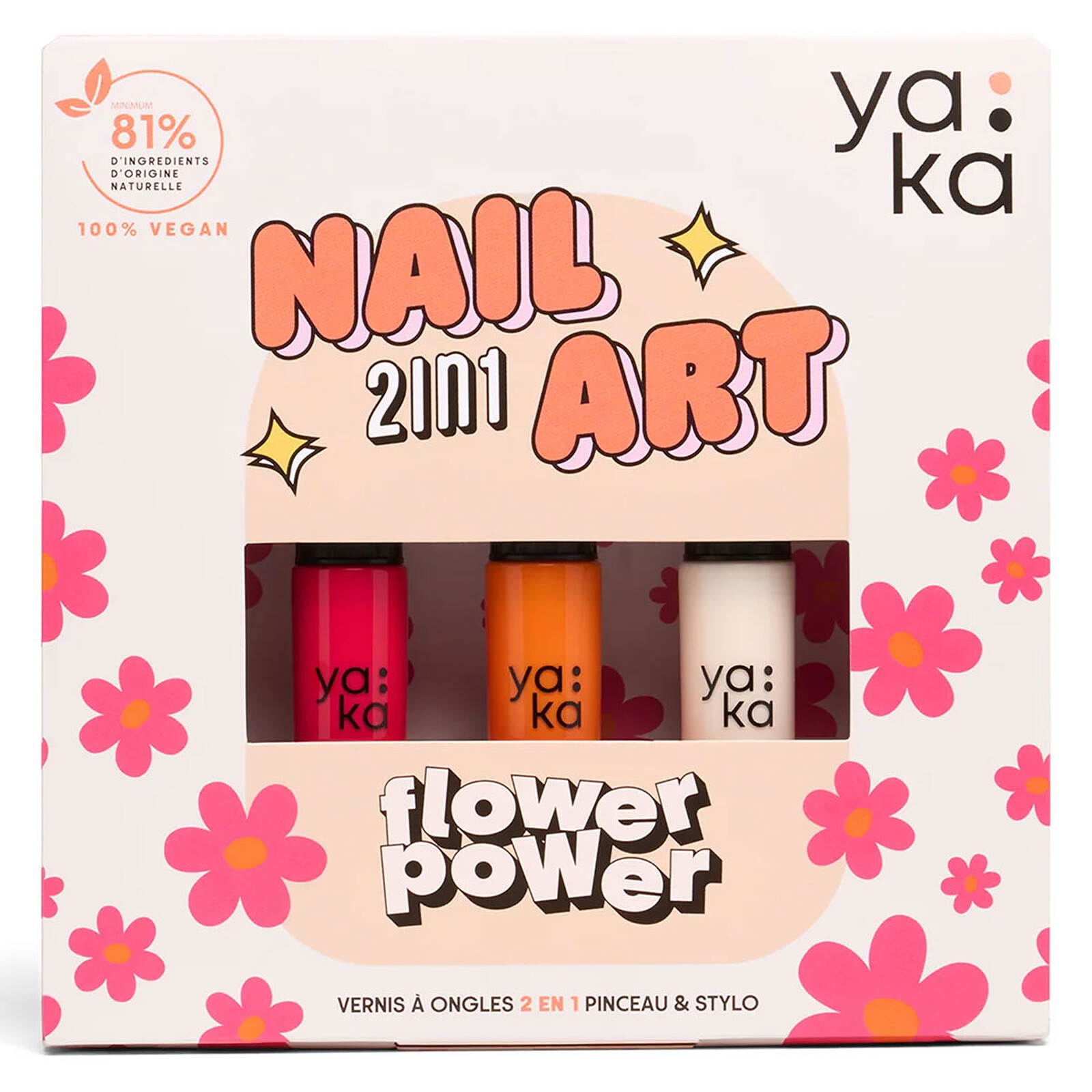Kit Vernis à Ongles 2-en-1 Nail Art - Flower Power YAKA