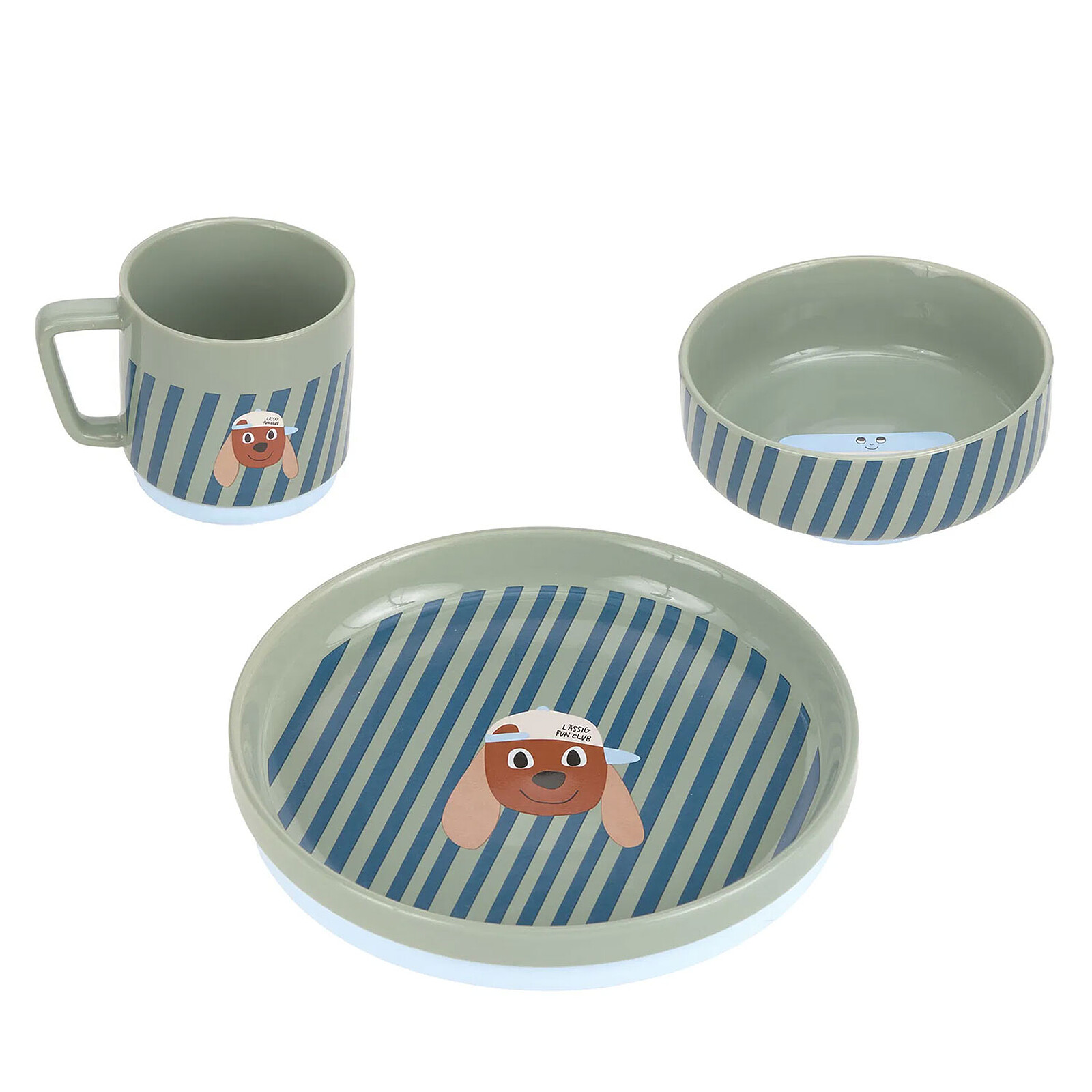 Coffret Repas 3 Pièces en Porcelaine Tiny Team - Chien LÄSSIG