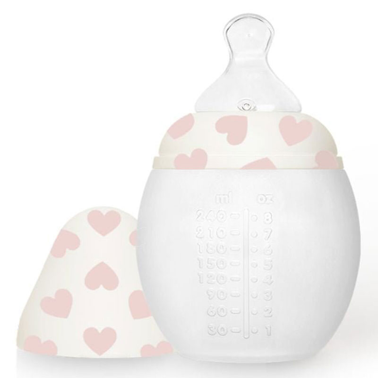 Biberon BibRond Full of Love Pink - 240 ml  Elhée