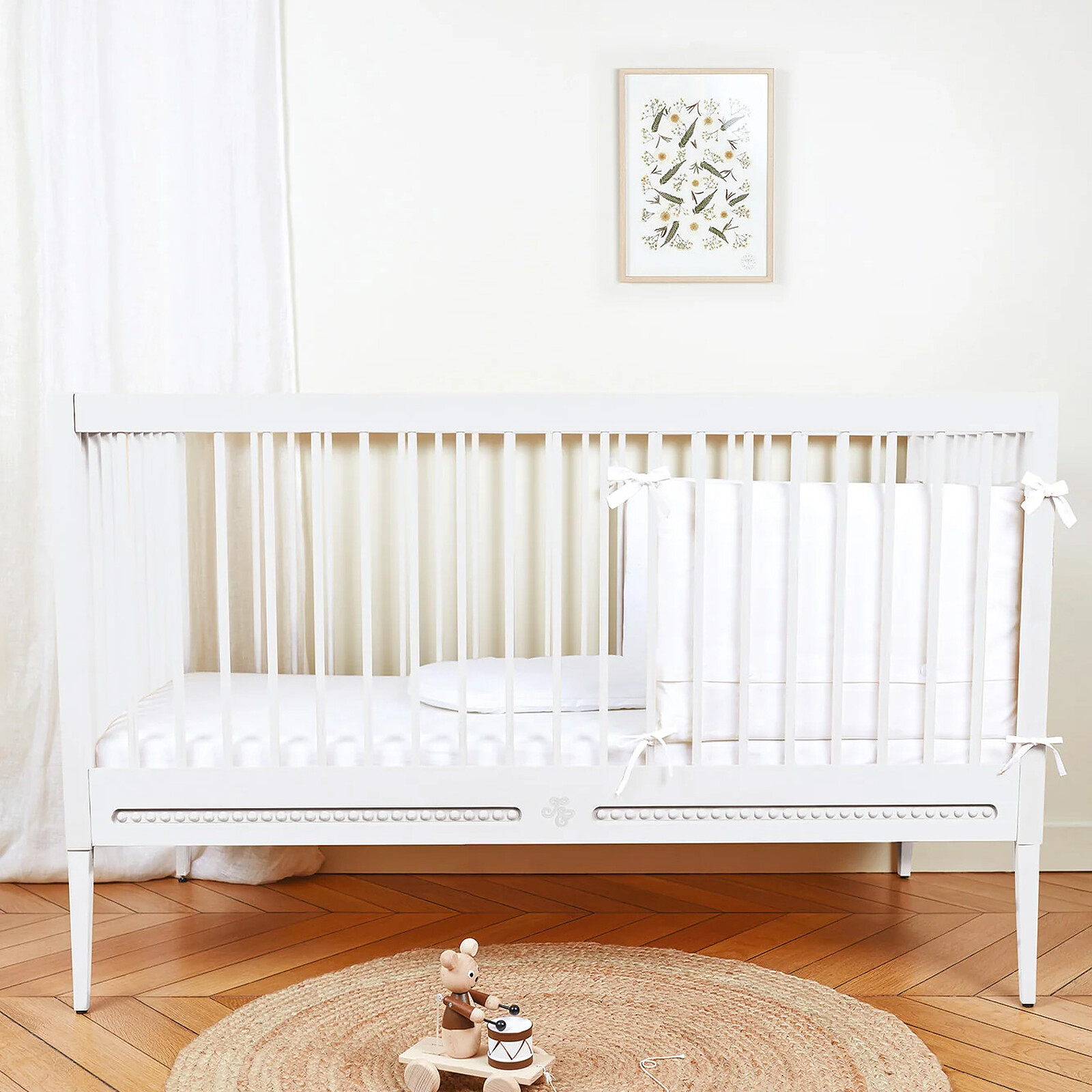 Lit Bébé Evolutif Gustavienne Blanc - 70 x 140 cm Tartine et Chocolat