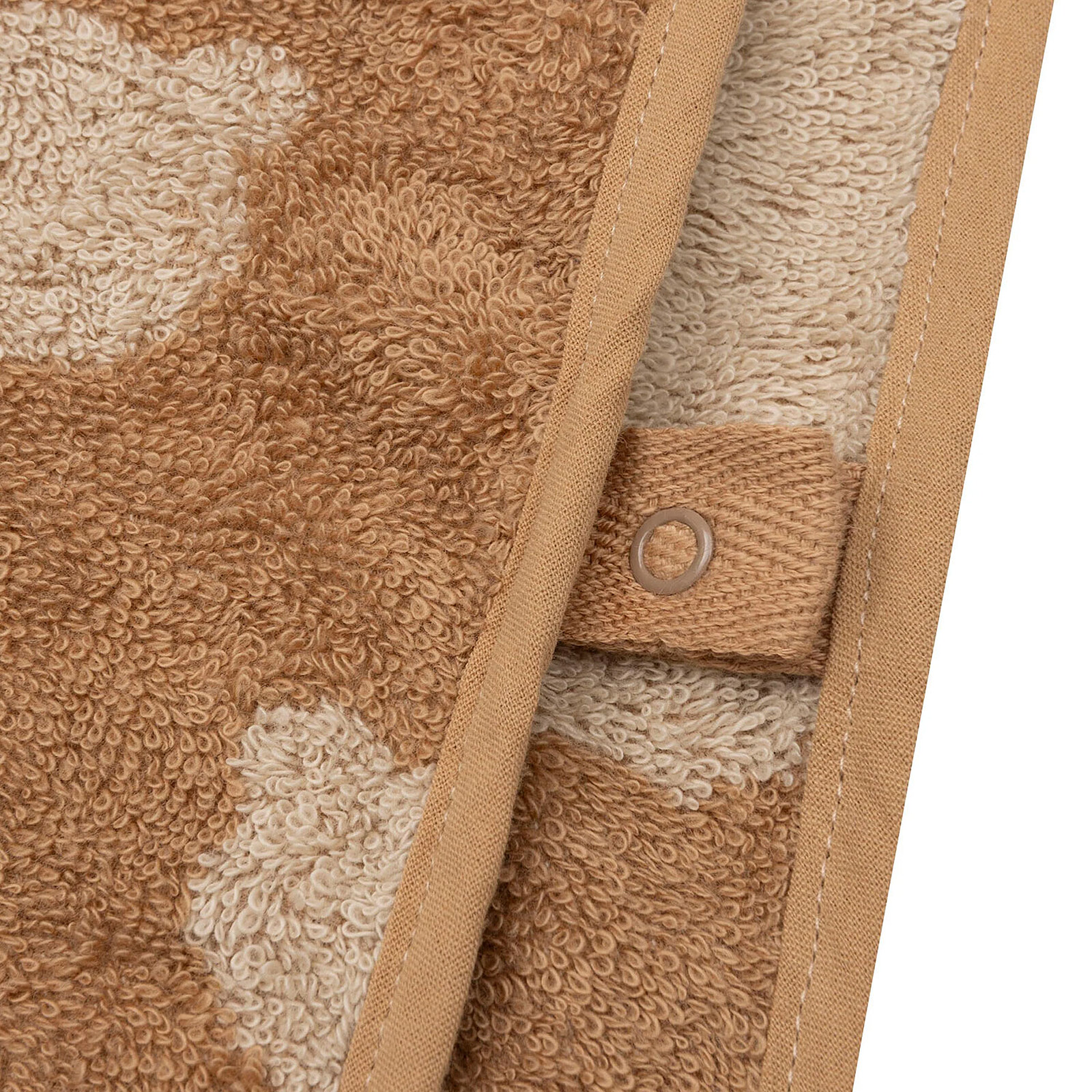 Poncho de Bain Eponge Jacquard Réversible - Teddy Bear Biscuit pas cher