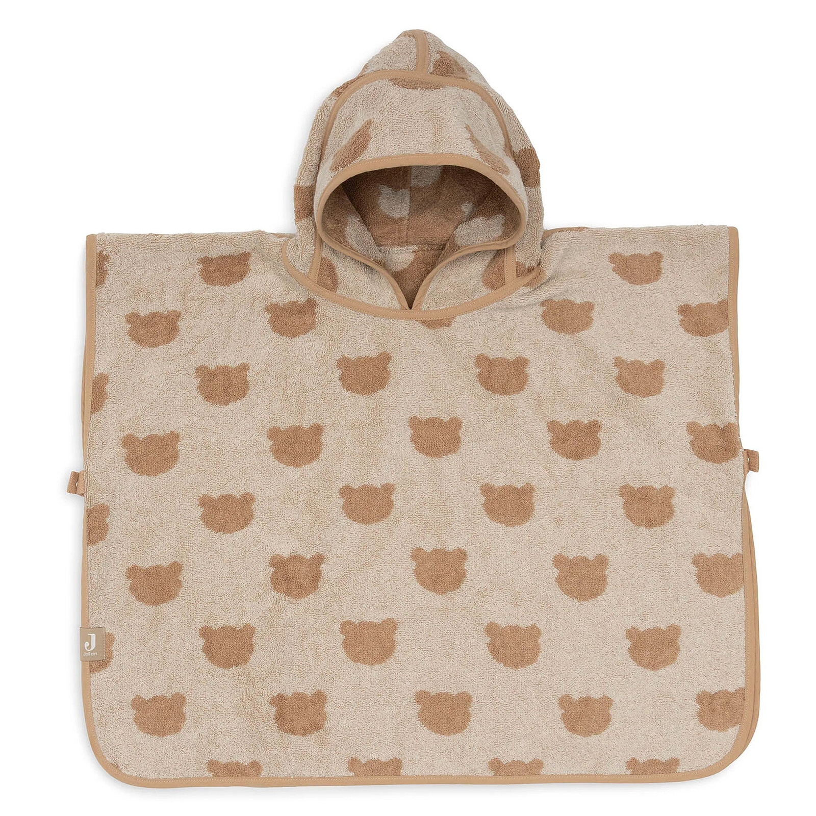 Poncho de Bain Eponge Jacquard Réversible - Teddy Bear Biscuit Jollein