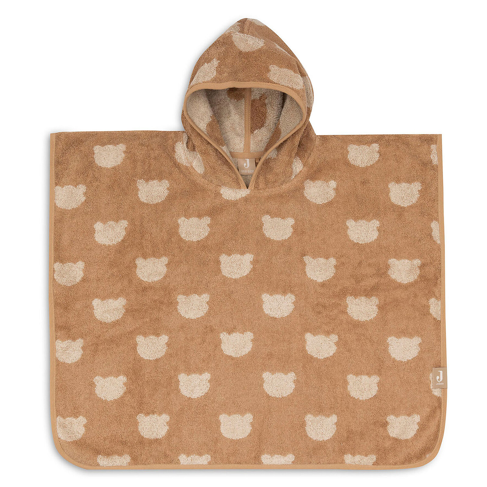 Poncho de Bain Eponge Jacquard Réversible - Teddy Bear Biscuit Jollein