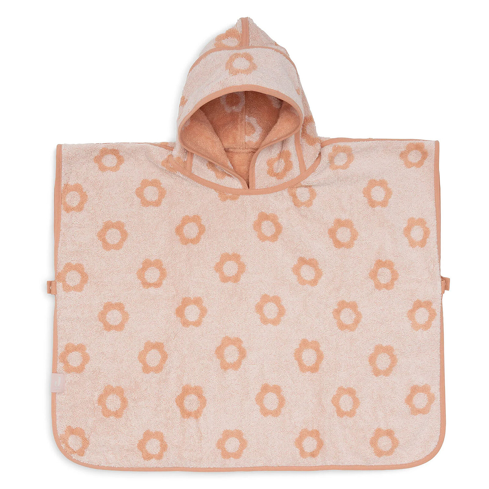 Poncho de Bain Eponge Jacquard Réversible - Flower Blush Jollein
