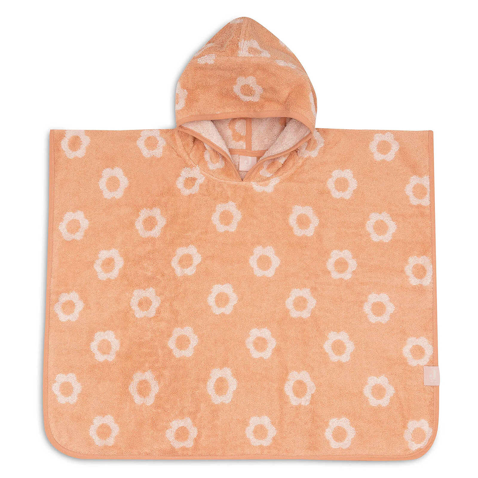 Poncho de Bain Eponge Jacquard Réversible - Flower Blush Jollein