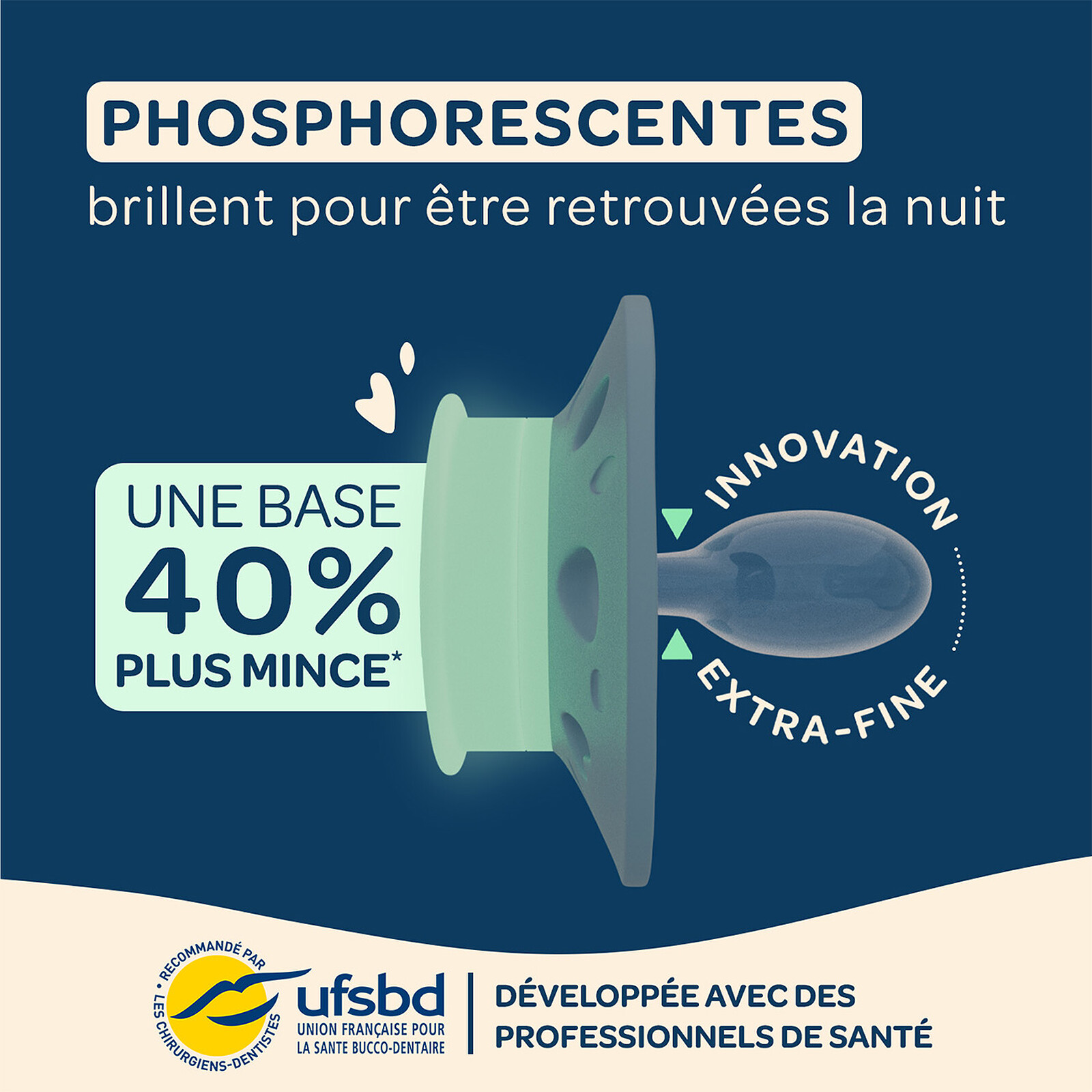 Avis Lot de 2 Sucettes Anatomiques Nuit Beige Clair et Foncé - 0/6 Mois