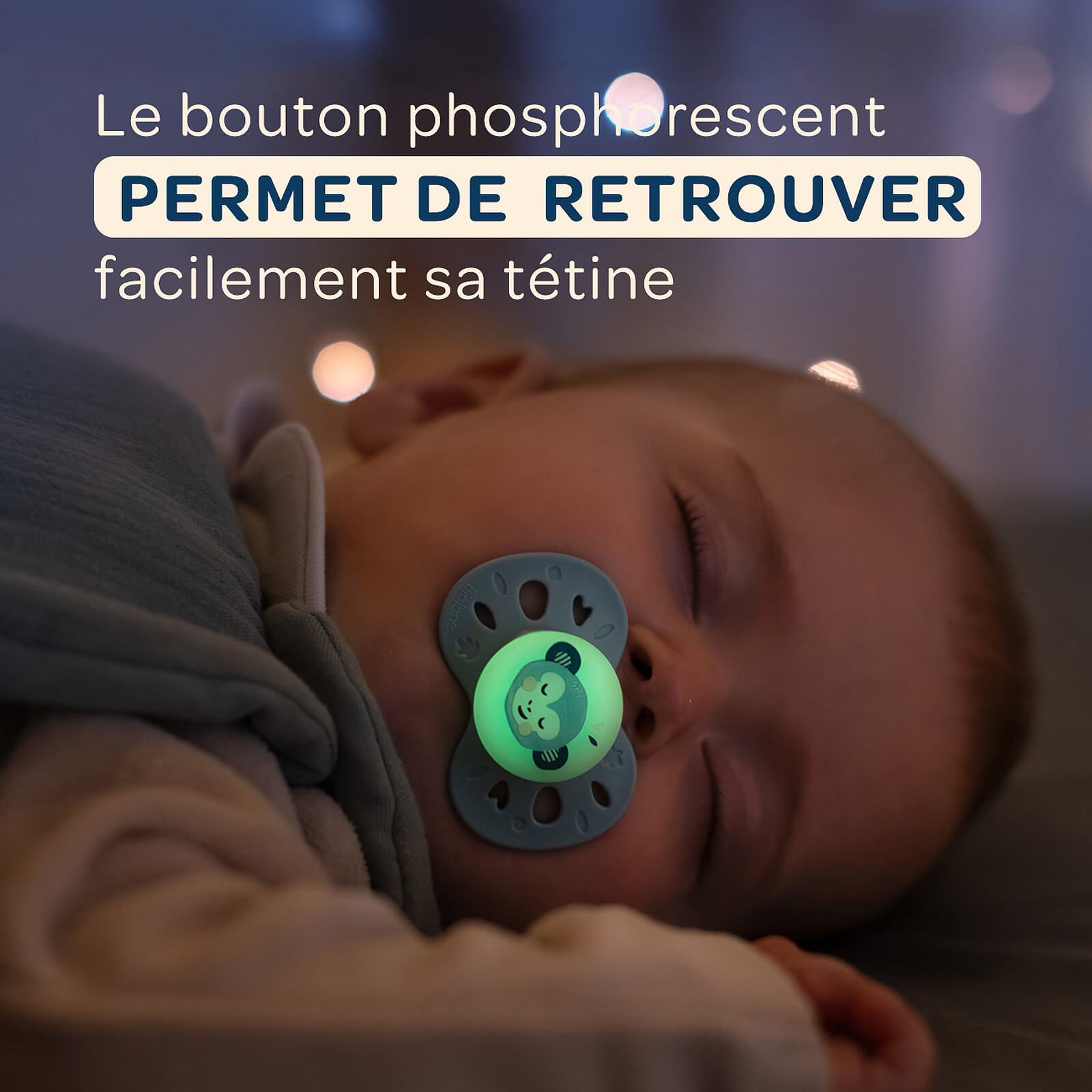 Achat Lot de 2 Sucettes Anatomiques Nuit Bleu et Beige - 18 Mois +