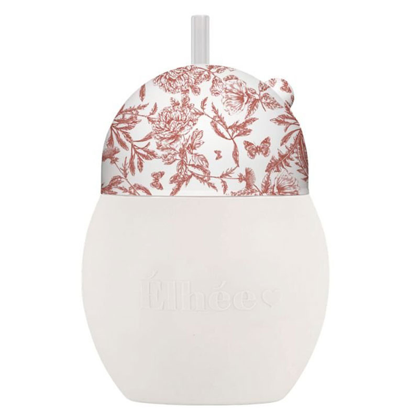 Tasse avec Paille Lestée Coconut Toile de Jouy Terracotta - 240 ml Elhée