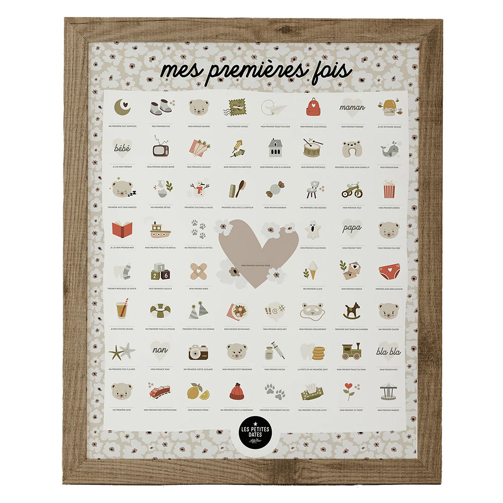 Affiche Mes Premières Fois Ourson - 50 x 40 cm Les Petites Dates