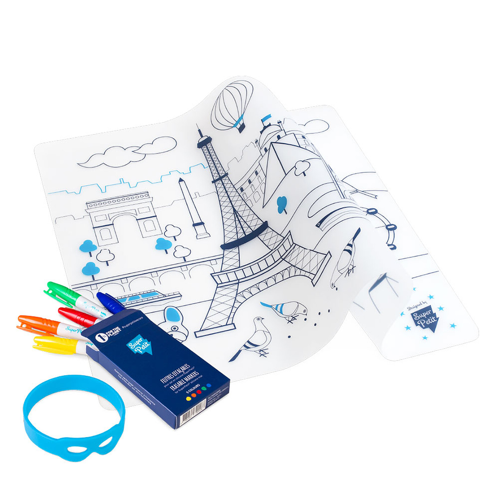 Set de Table à Colorier et ses 5 Feutres - Paris Super Petit