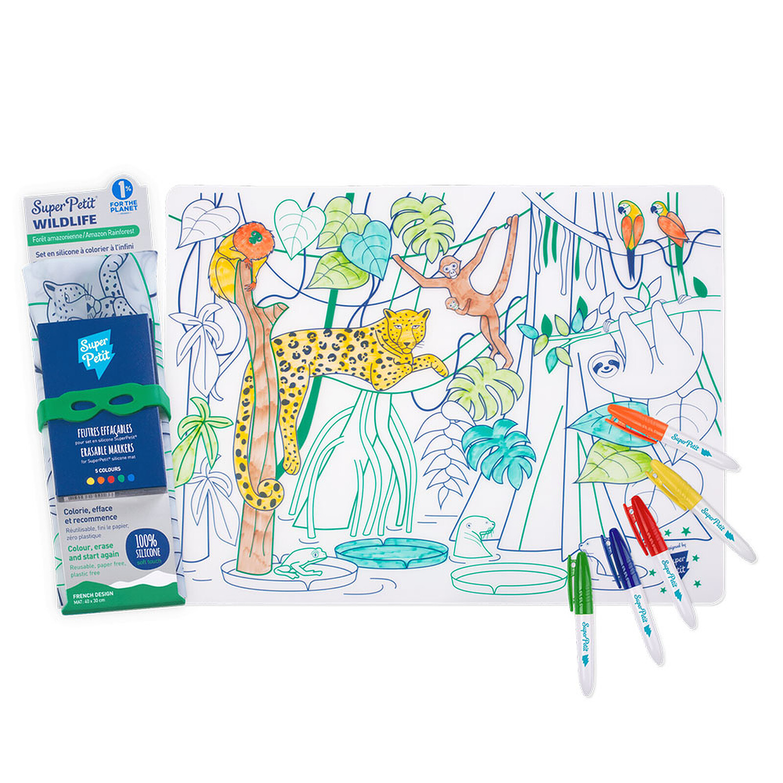 Set de Table à Colorier et ses 5 Feutres - Amazonie Super Petit