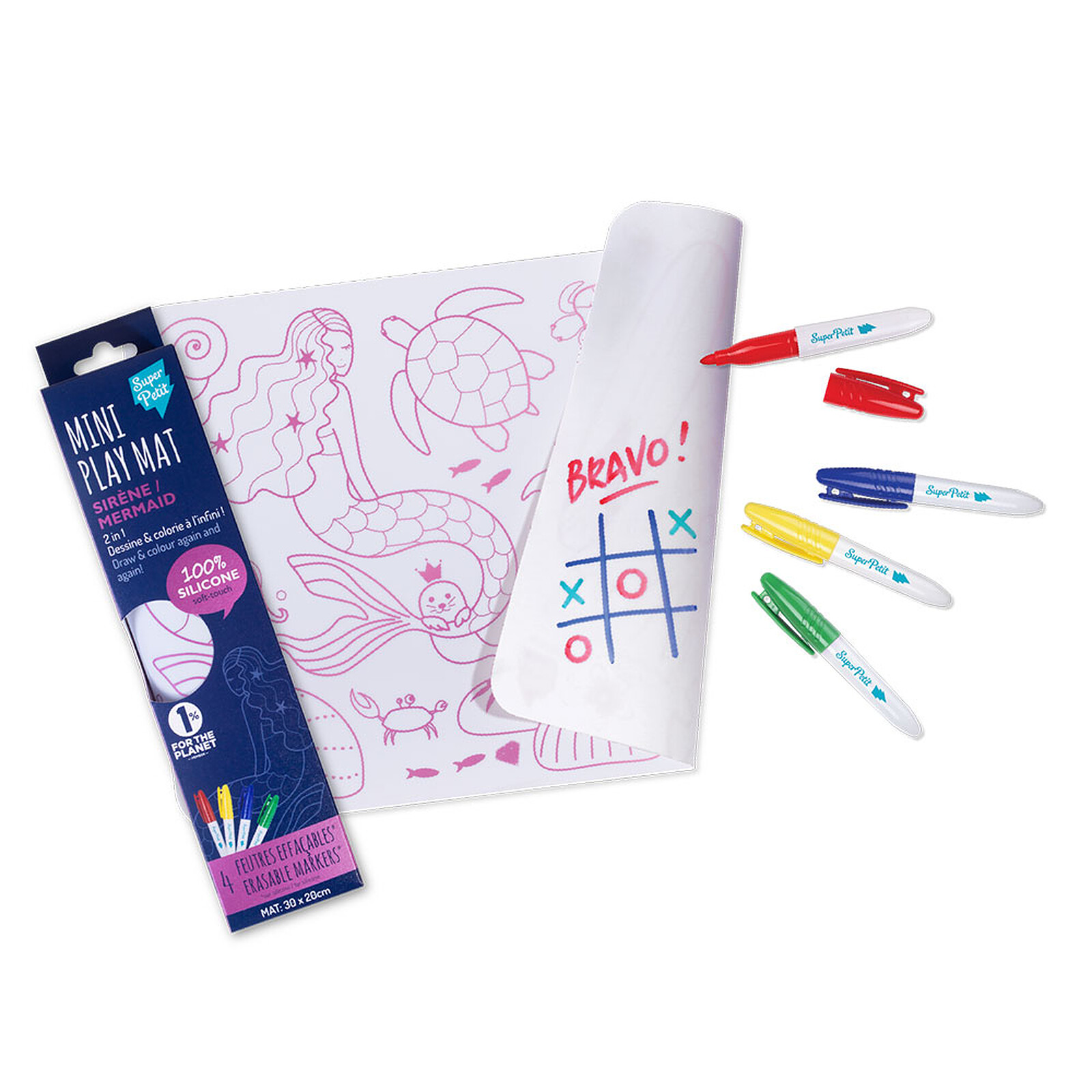 Mini Set de Table à Colorier et ses 4 Feutres - Les Sirènes Super Petit