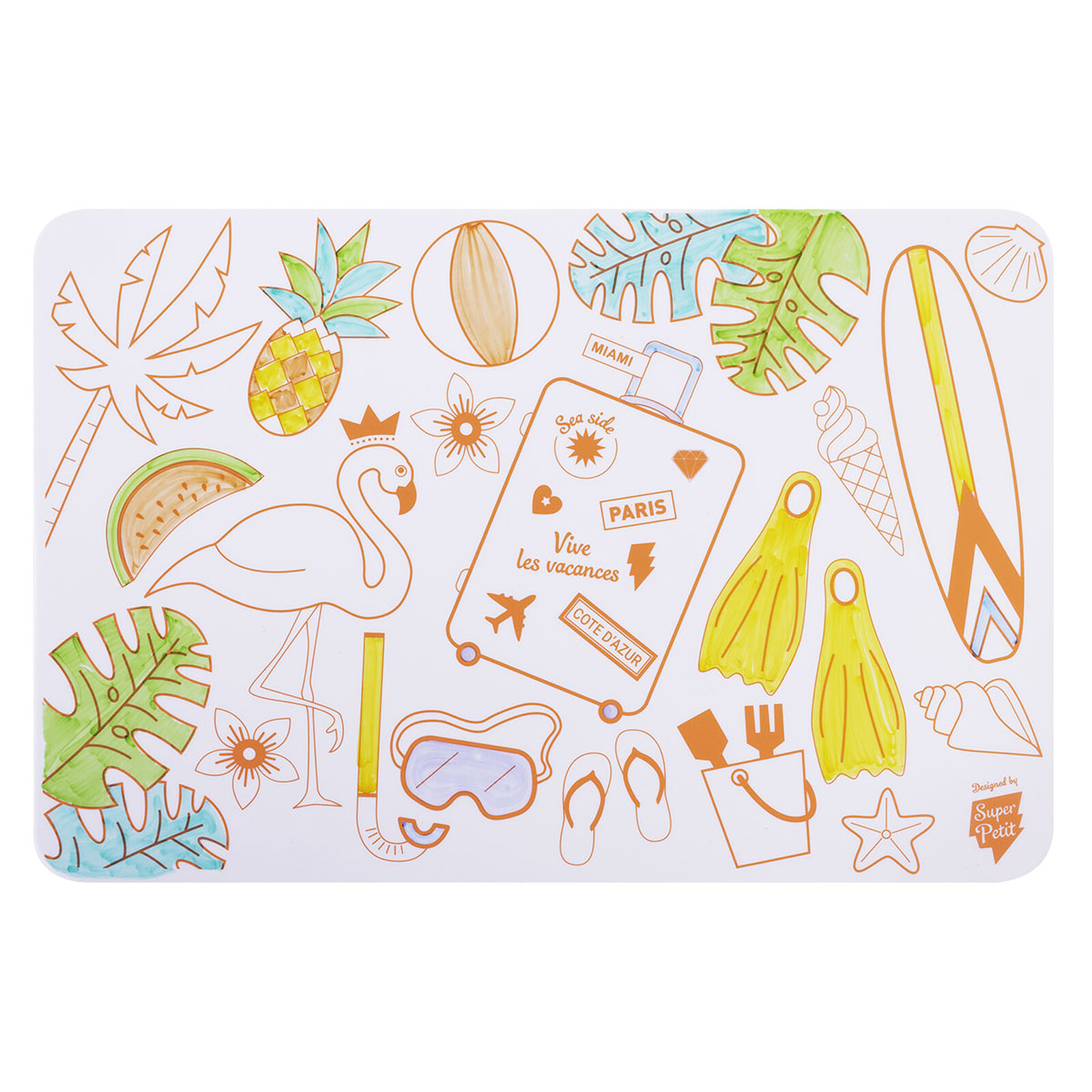 Achat Mini Set de Table à Colorier et ses 4 Feutres - Florida Paradise