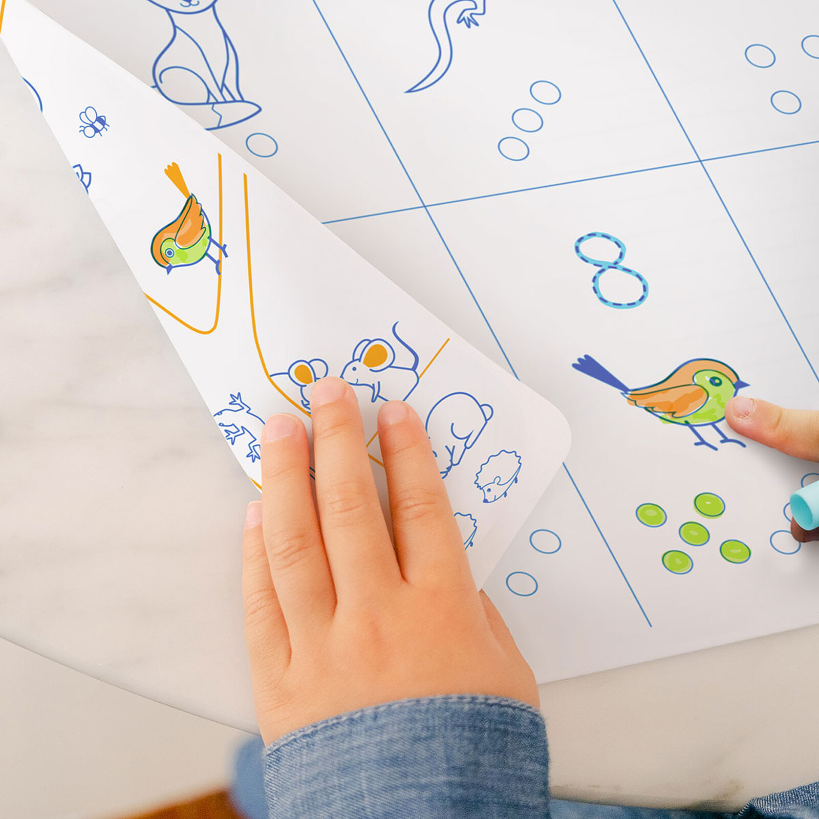 Set de Table à Colorier Réversible et ses 3 Feutres - Chiffres pas cher