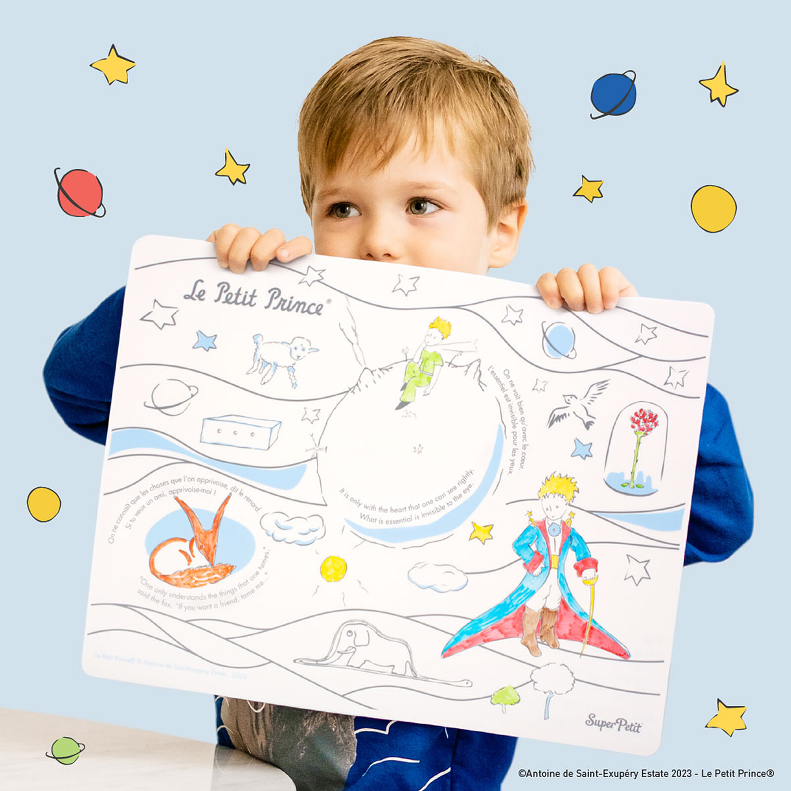 Set de Table à Colorier et ses 5 Feutres - Le Petit Prince Super Petit