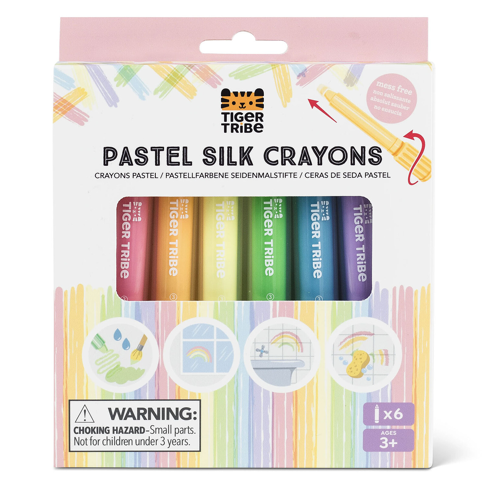 Lot de 6 Crayons de Soie Pastel Tiger Tribe