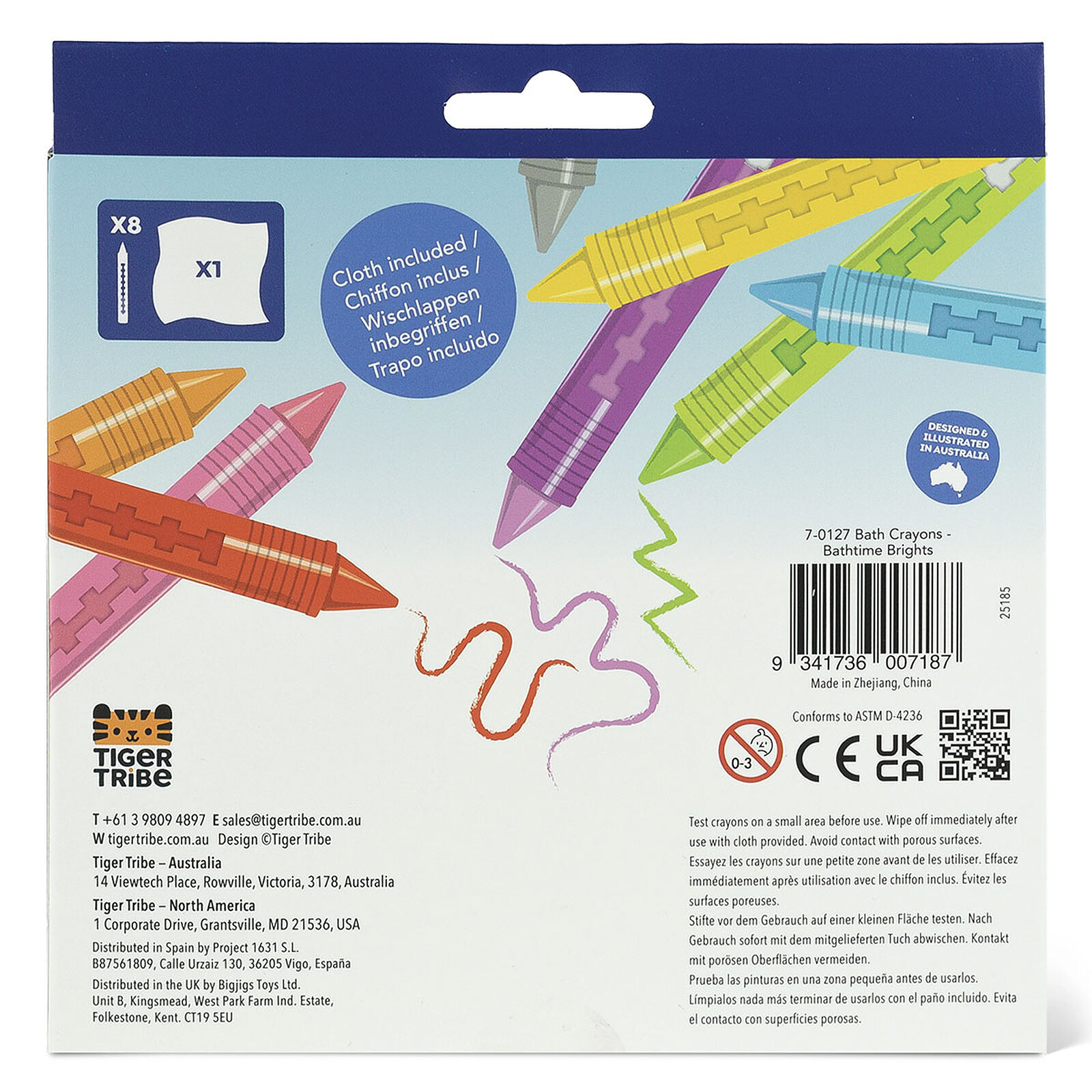 Lot de 8 Crayons de Bain pas cher