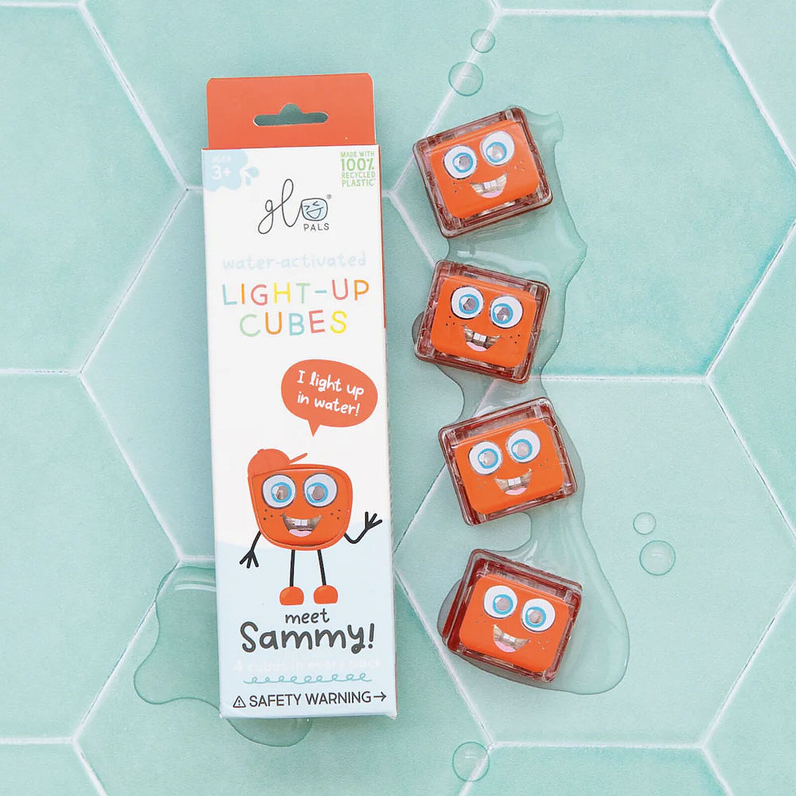 Lot de 4 Cubes Lumineux - Sammy Rouge pas cher