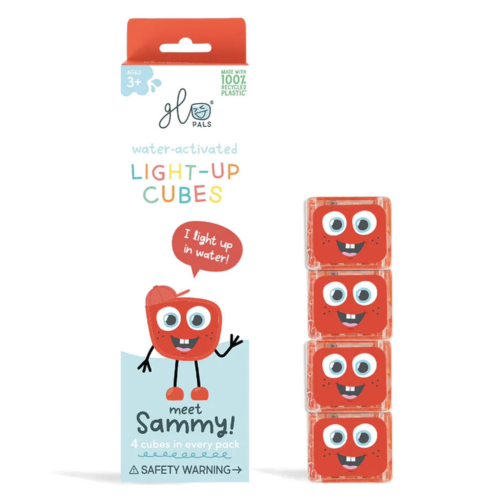 Lot de 4 Cubes Lumineux - Sammy Rouge Glo Pals