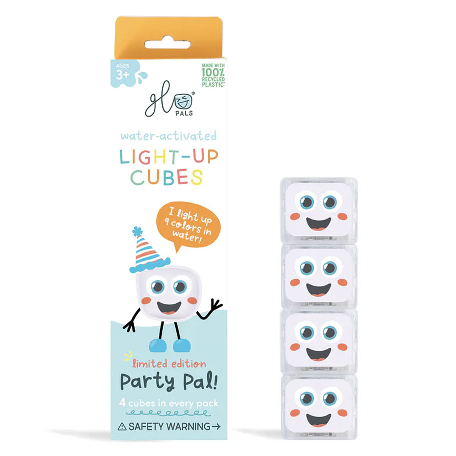Lot de 4 Cubes Lumineux - Party Blanc Glo Pals