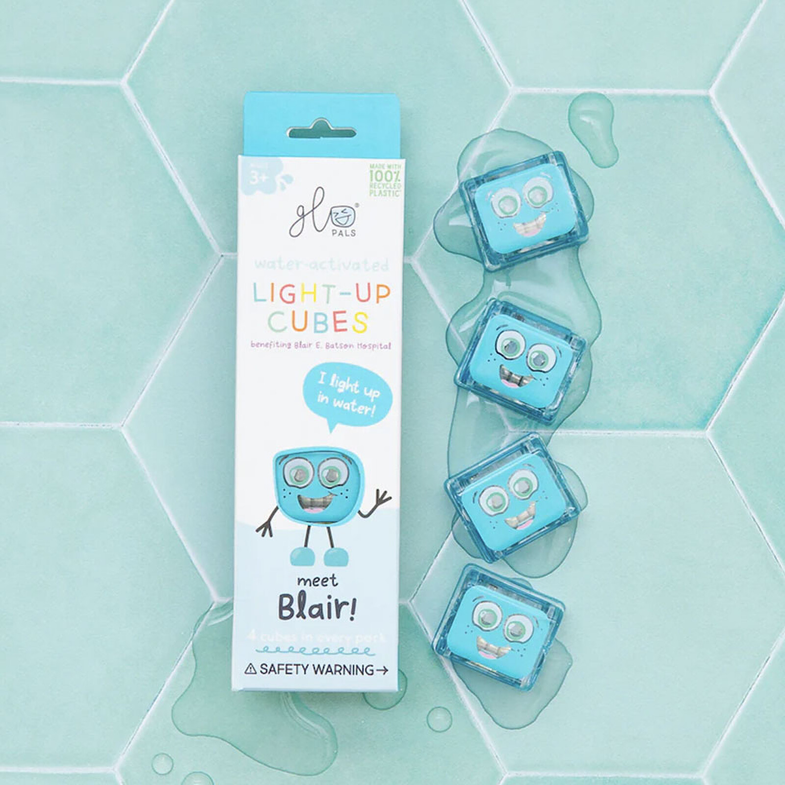 Lot de 4 Cubes Lumineux - Blair Bleu pas cher