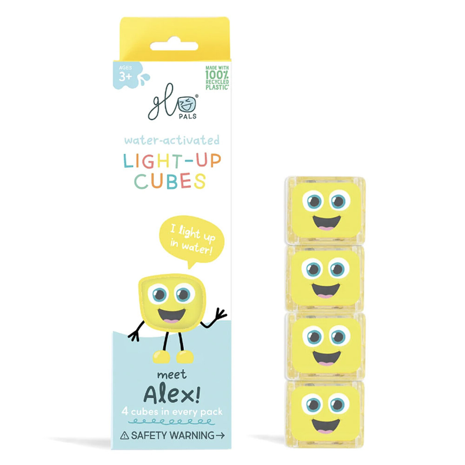 Lot de 4 Cubes Lumineux - Alex Jaune Glo Pals