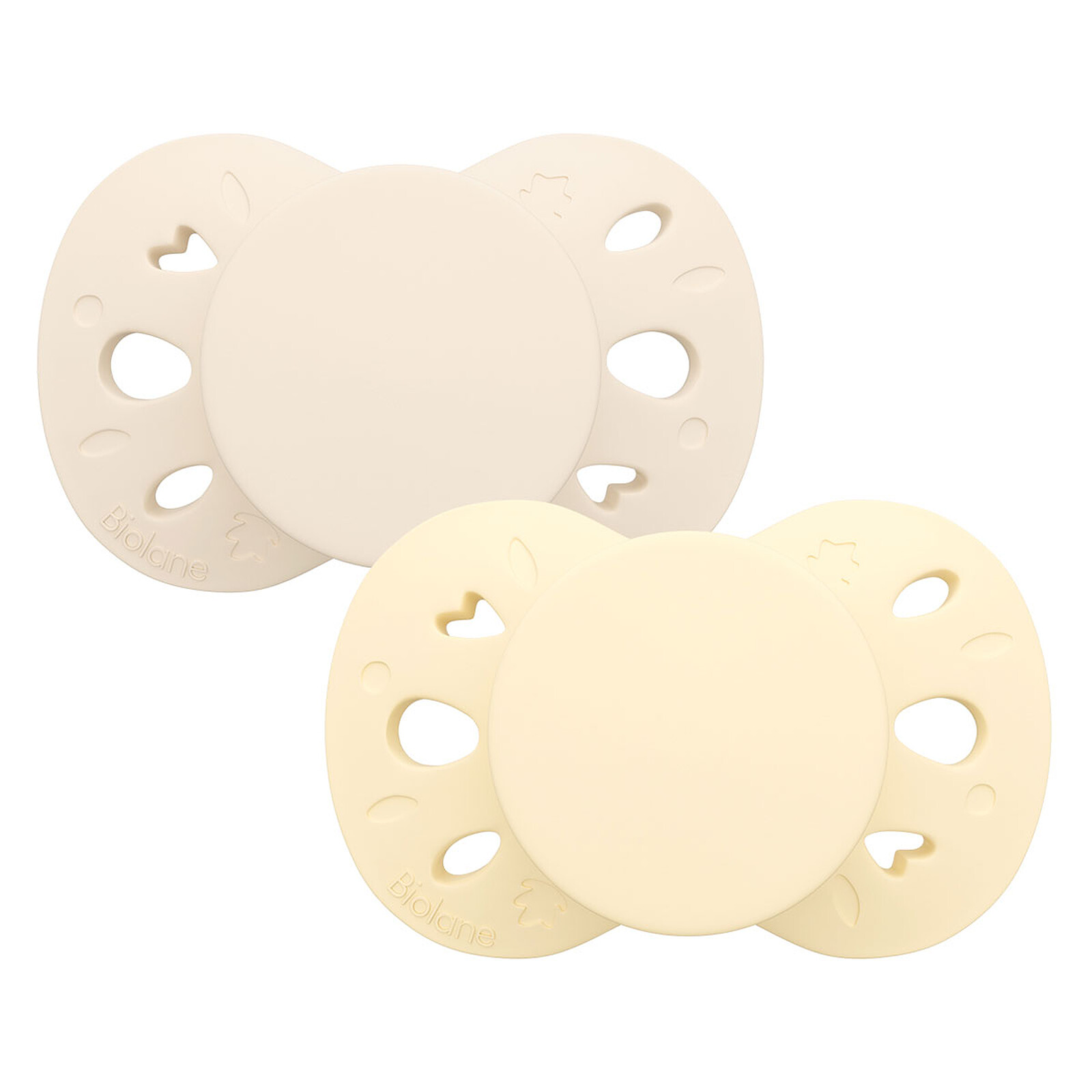 Lot de 2 Sucettes Anatomiques Essentielle Jaune et Beige - 6/18 Mois Biolane