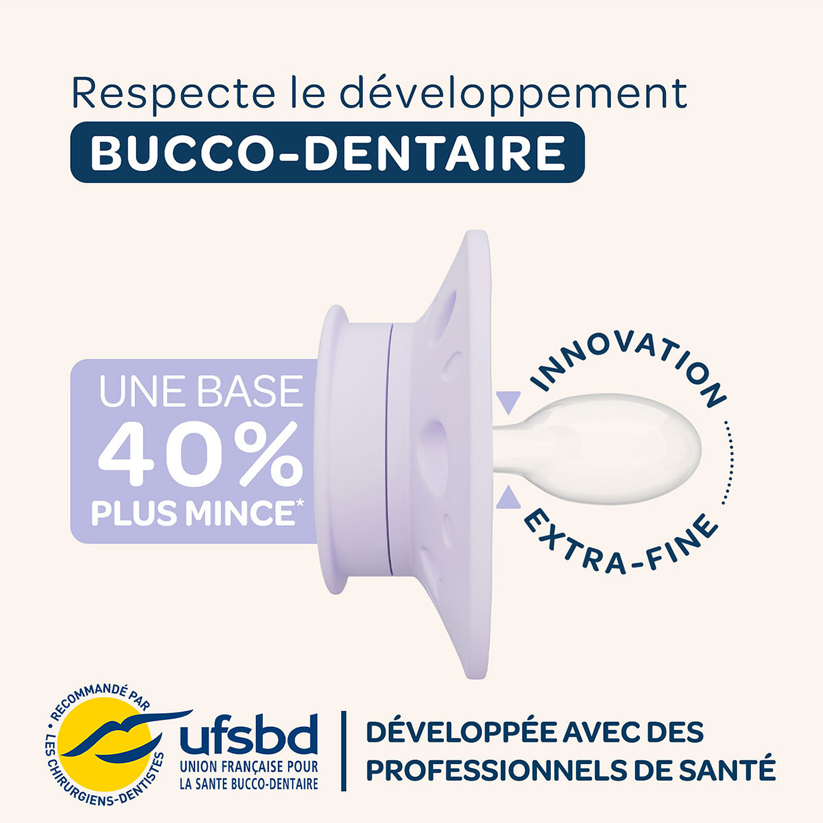 Lot de 2 Sucettes Anatomiques Essentielle Bleu et Beige - 6/18 Mois Biolane