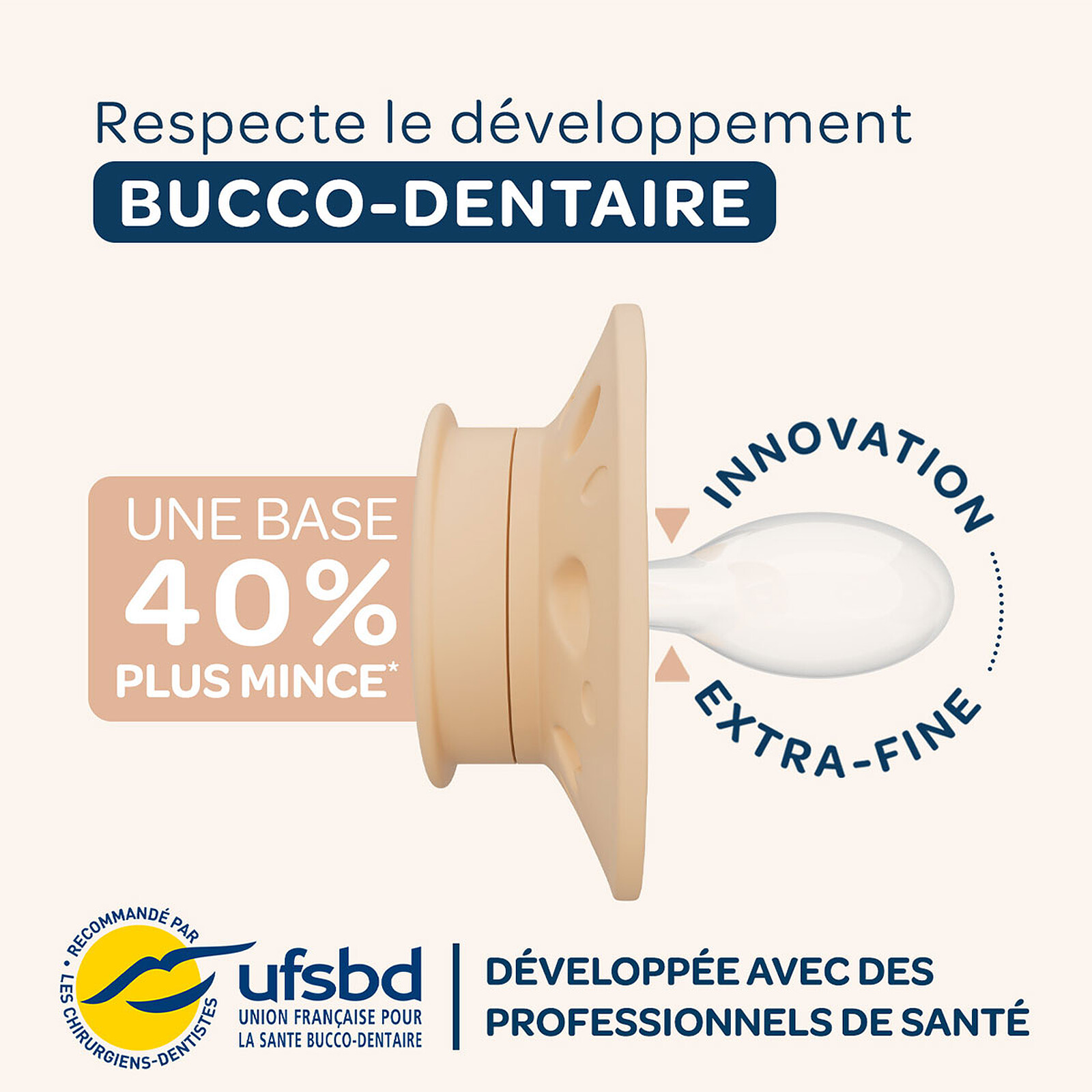 Lot de 2 Sucettes Anatomiques Essentielle Bleu Clair et Bleu Foncé - 18 Mois + Biolane