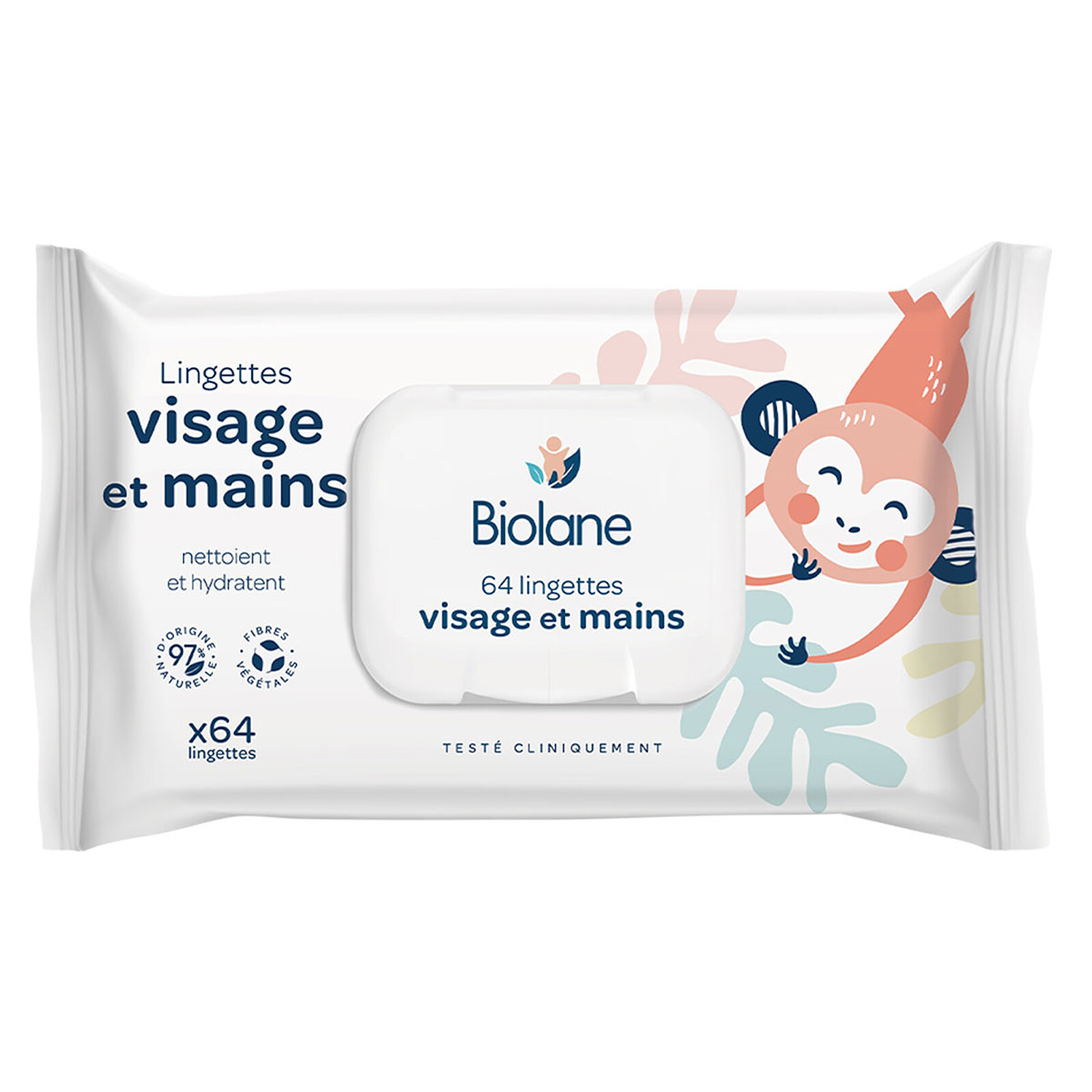 Paquet de 64 Lingettes Visage et Mains Biolane