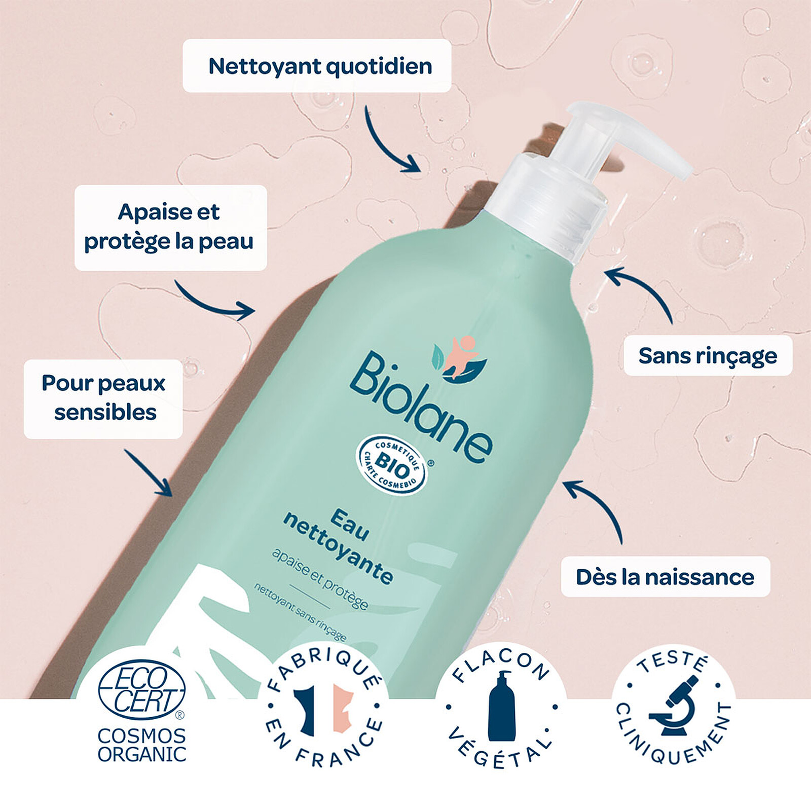 Achat Eau Nettoyante Biologique - 500 ml