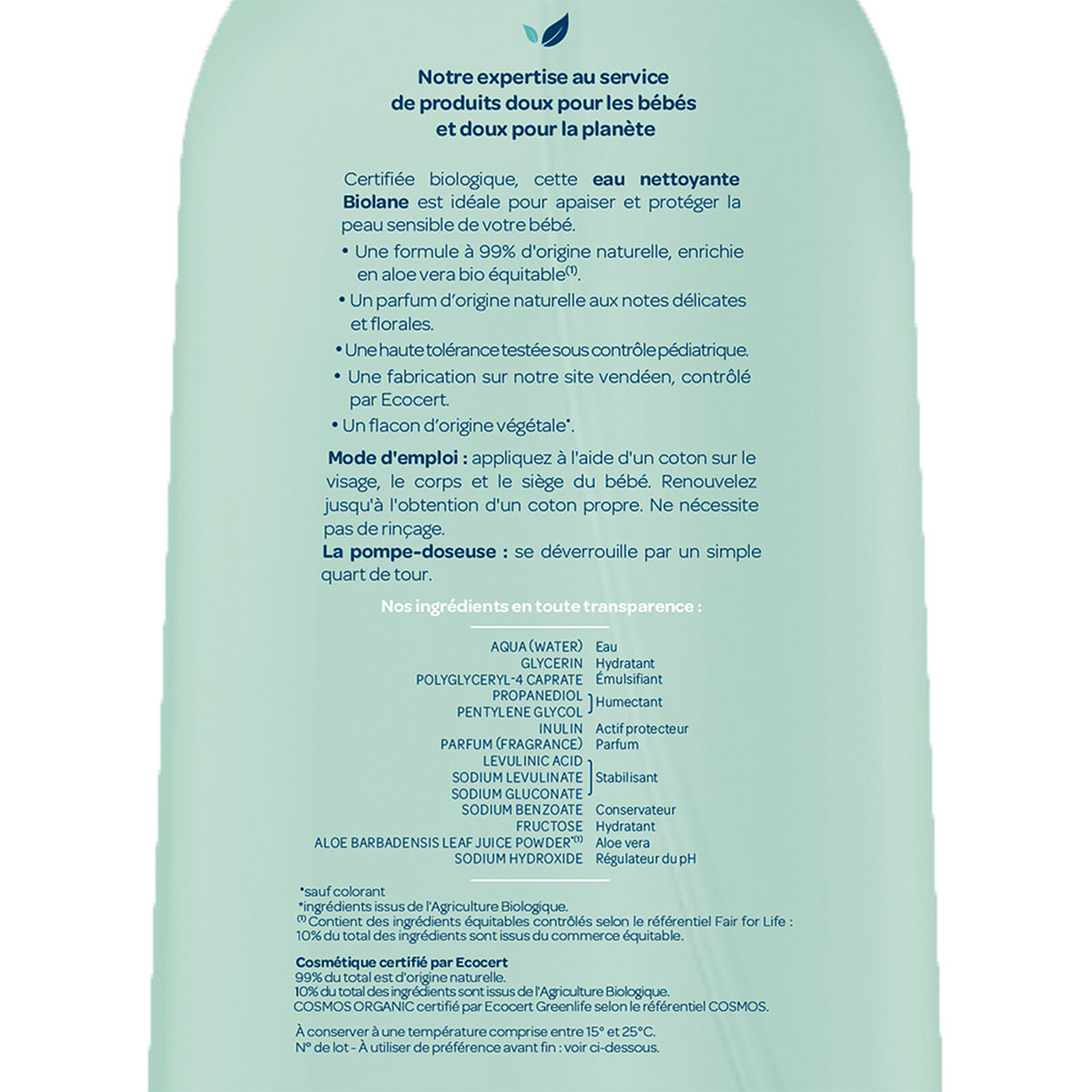 Eau Nettoyante Biologique - 500 ml Biolane