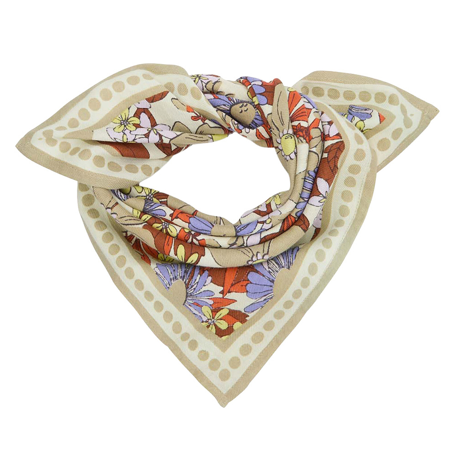Small Foulard Manika Bouquet - Macadamia Apaches
