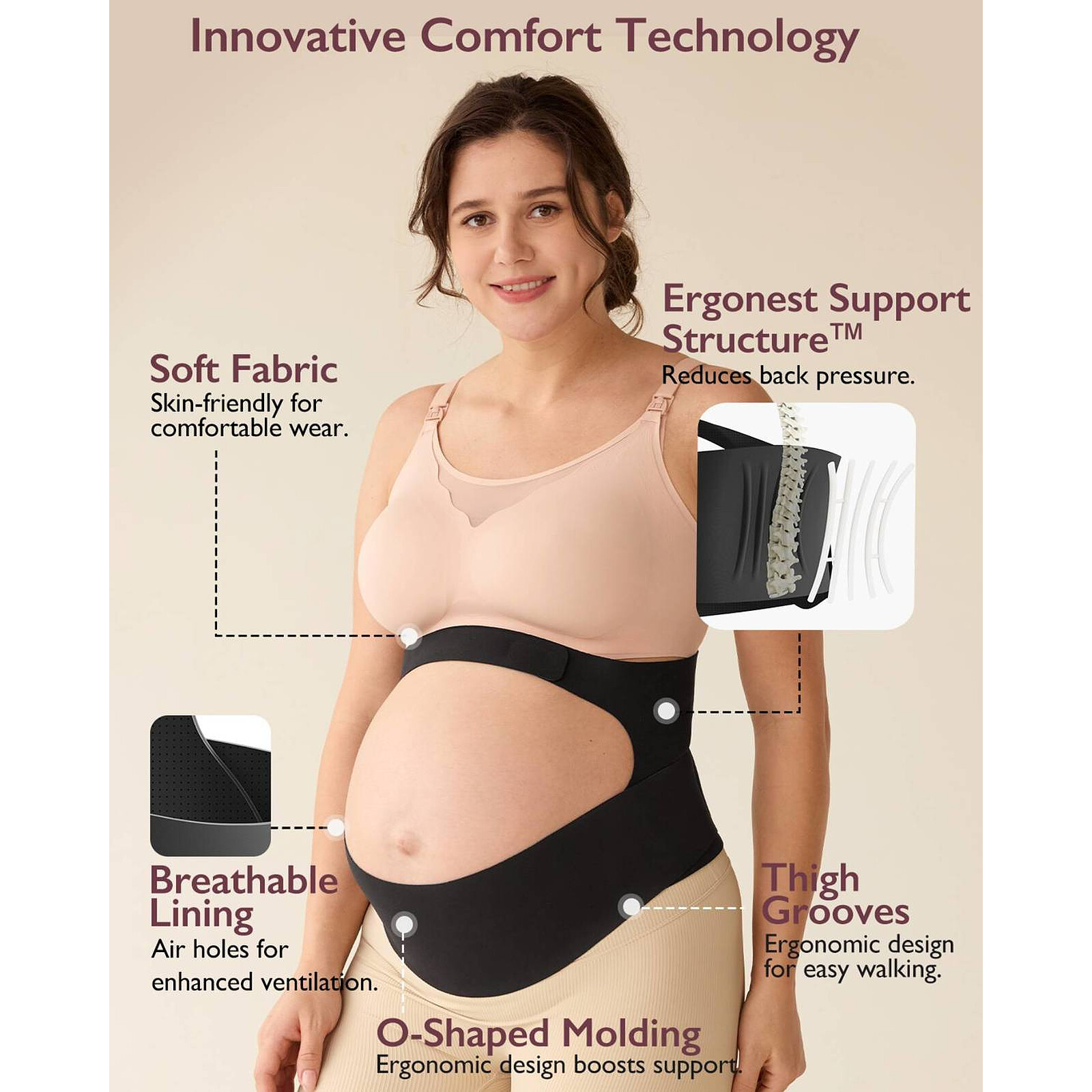 Ceinture de Grossesse Noir - XL Momcozy