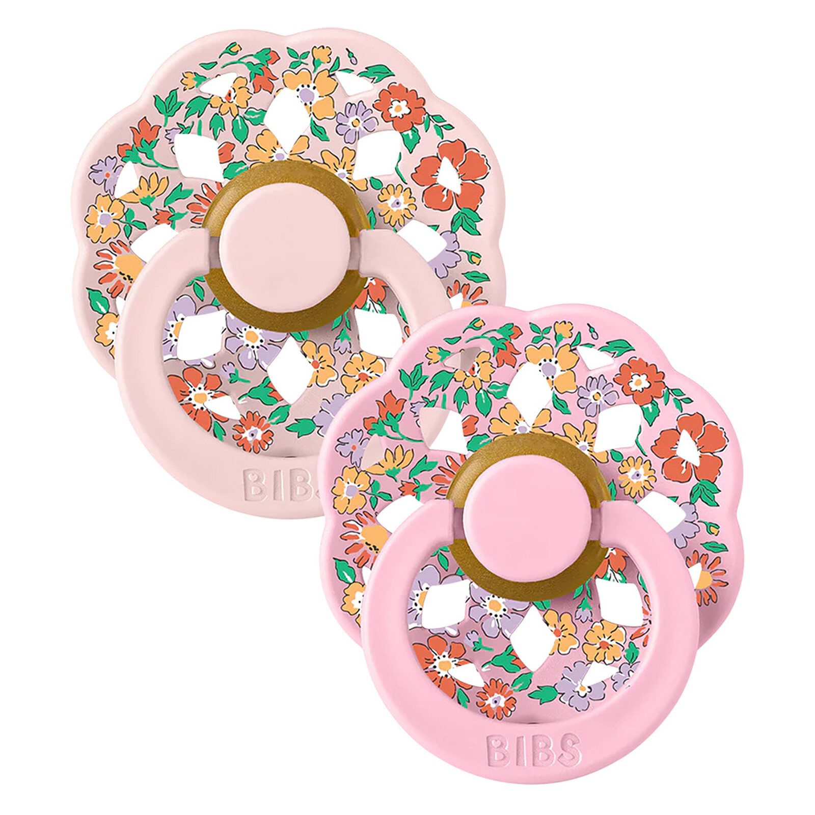 Lot de 2 Sucettes Rondes Boheme Bibs x Liberty Oscar Meadow & Blossom Mix - 6/18 Mois Bibs