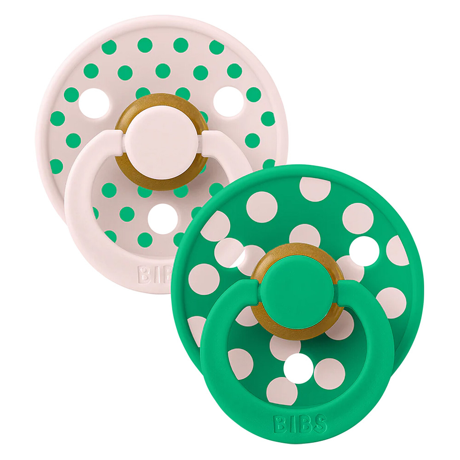 Lot de 2 Sucettes Rondes Bibs Studio Polka Petal & Cactus - 0/6 Mois Bibs