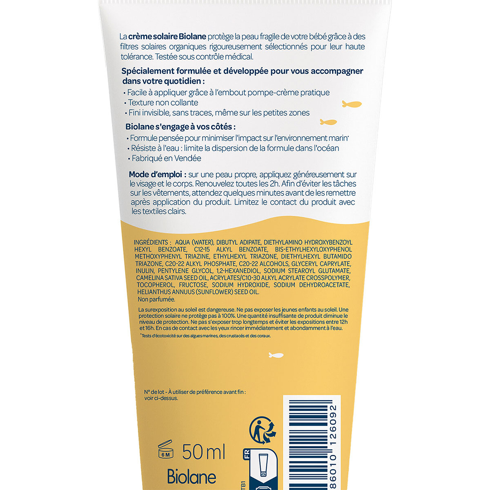 Crème Solaire SPF 50 - 50 ml Biolane