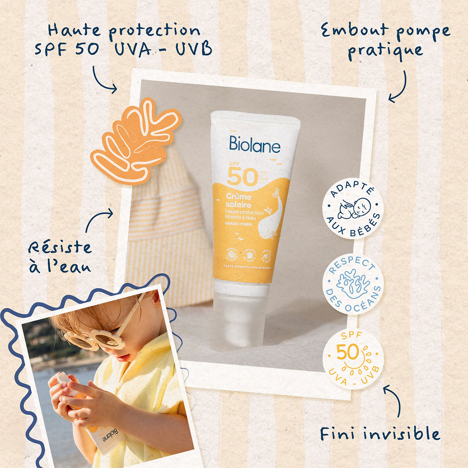 Achat Crème Solaire SPF 50 - 50 ml