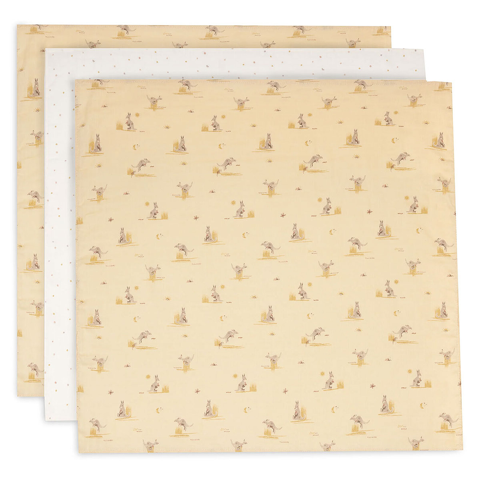 Lot de 3 Langes Gaze de Coton - Kangaroots Jollein