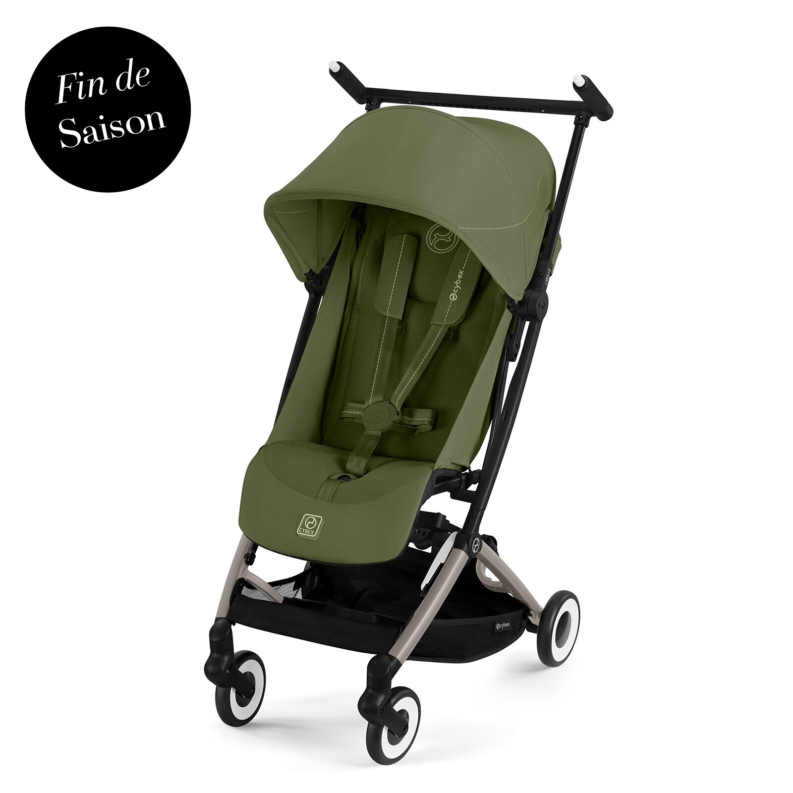 Poussette Ultra-compacte Libelle Châssis Taupe - Moss Green Cybex