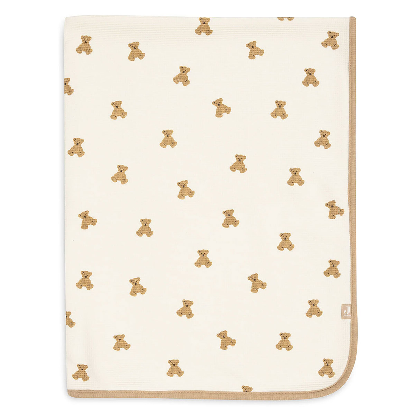 Couverture Berceau Jersey Little Waffle - Mini Teddy Bear Jollein