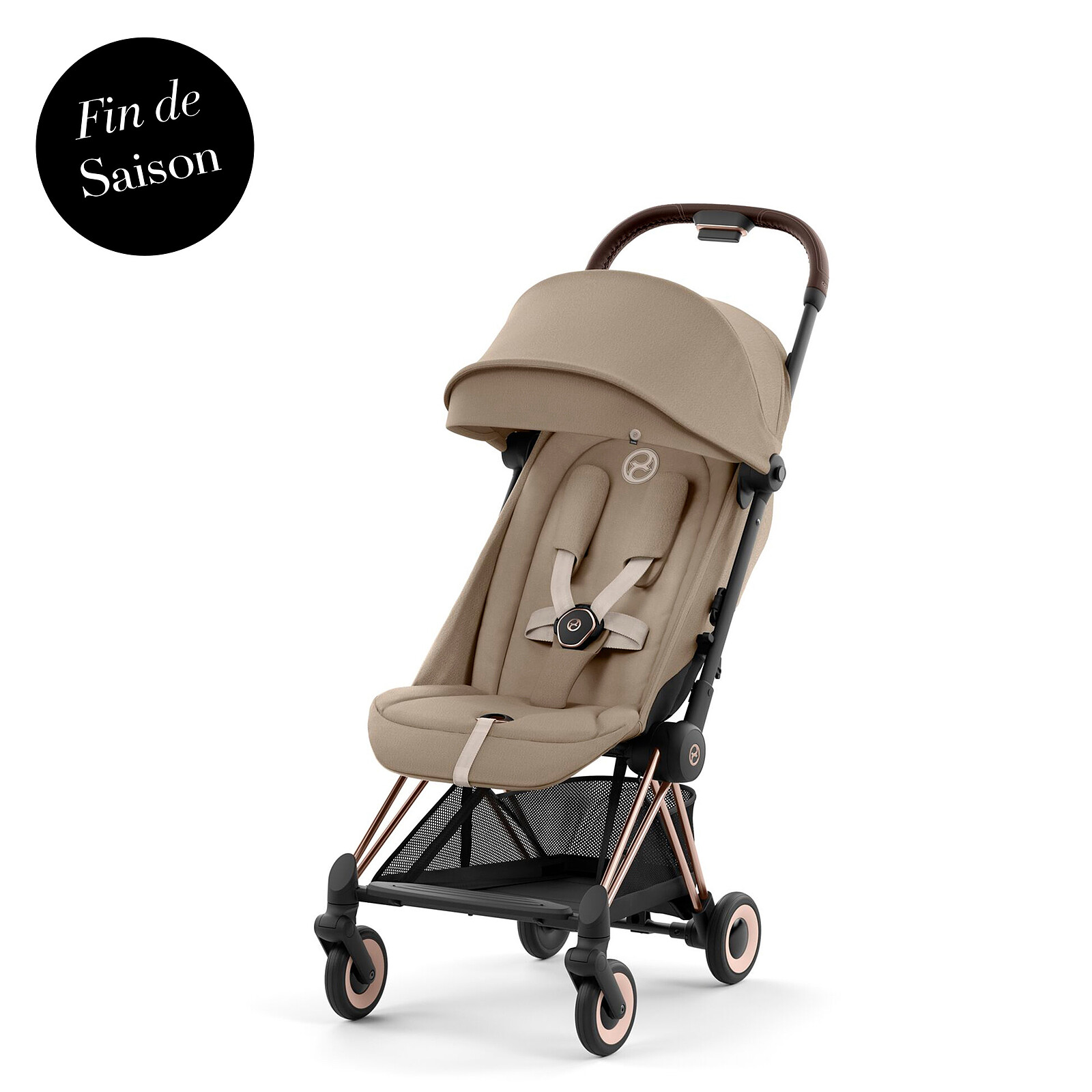 Poussette Ultra-compacte Coya Châssis Rosegold - Beige  Cybex
