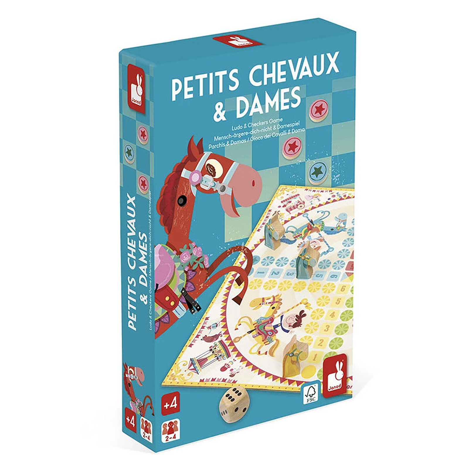 Jeu Duo Petits Chevaux et Dames Janod